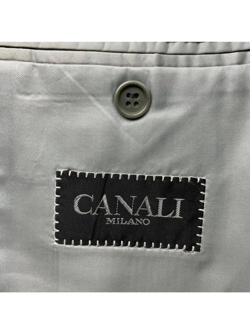 Canali Men's 100% Wool 2-Button Blazer Navy Sage Green • Italy • 40R US
